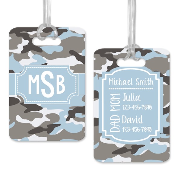 Personalized Diaper Bag Tag, Camo Diaper Bag ID