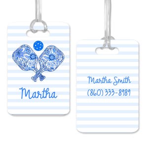 Monogram Pickleball ID Tag, Personalized Pickleball Name Tag