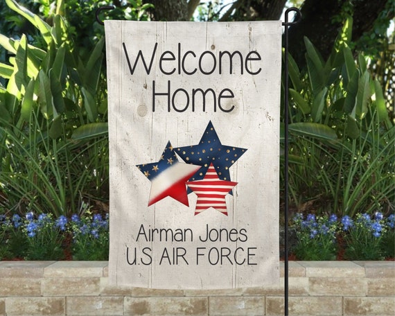 Patriotic Welcome Home Flag Personalized Welcome Home Flag | Etsy