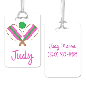Monogram Pickleball ID Tag, Personalized Pickleball Name Tag