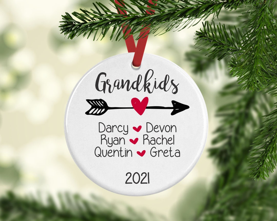 Grandkids Ornament Personalized, Christmas Ornament With Grandchildren ...