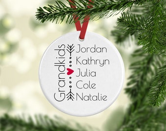 Grandkids Ornament, Grandchildren Ornament with Grandchildren Names, Grandma Gift, Grandma Ornament