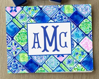 Monogram Mahjong Card Sticker, Water-Resistant Vinyl Cover