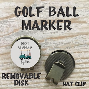 Best Grandpa by Par, Ball Marker Hat Clip for Grandpa, Grandpa Gift, Grandpa Golf Gift, Golf Ball Marker Personalized, Golf ball Marker