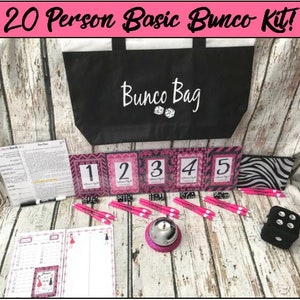 20 Person BASIC Bunco Starter Kit- You Choose the colors! You Choose if you want to print! ****Customization is Free****Bunko Starter Kit