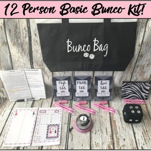 12 Person BASIC Bunco Starter Kit- You Choose the colors! You Choose if you want to print! ****Customization is Free****Bunko Starter Kit
