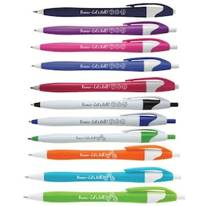 Bunco Ink Pens- "Let's Roll!" Bunco pens with black ink- 21 Colors to choose from: Choose 1 or Mix & Match!