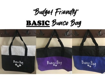 ¡Bolsa Bunco básica! Bolsa de tela no tejida con cremallera, económica, personalizada y con impresión, de 45 cm de ancho x 38 cm de alto. Lista para envío.