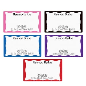Etiquettes Bunco - Vous choisissez la quantité. 5 couleurs disponibles. Accessoires de soirées jeux Bunco.