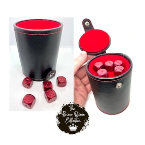 Basic Leatherette Dice Cup with Dice Storage: D&D, DnD, RPG Games, TTRPG, Yahtzee, Bunco, Dice Games (Dice Not Included)
