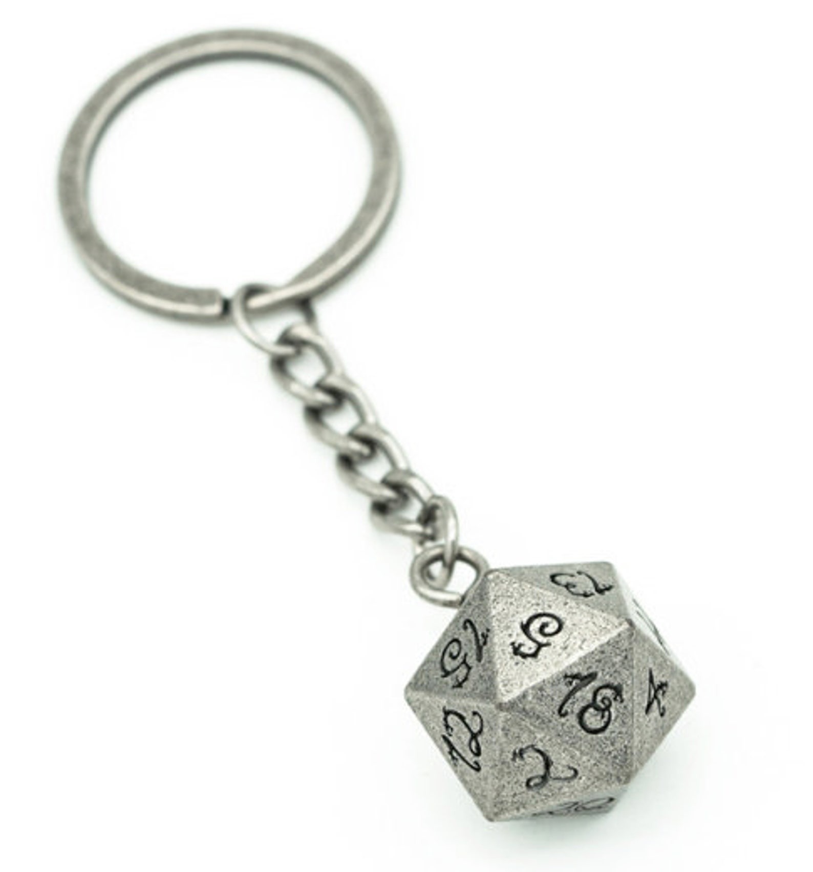 D20 D&D Metal Dice KeyChain. Dungeons and Dragons Keychain. Etsy