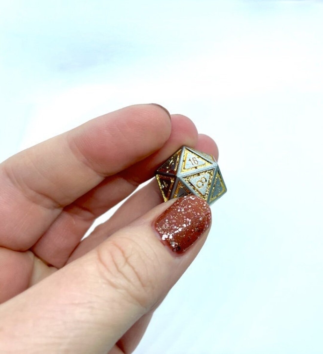 Single Standard Size D20 Metal Polyhedral Dice, Individual D&D Dice