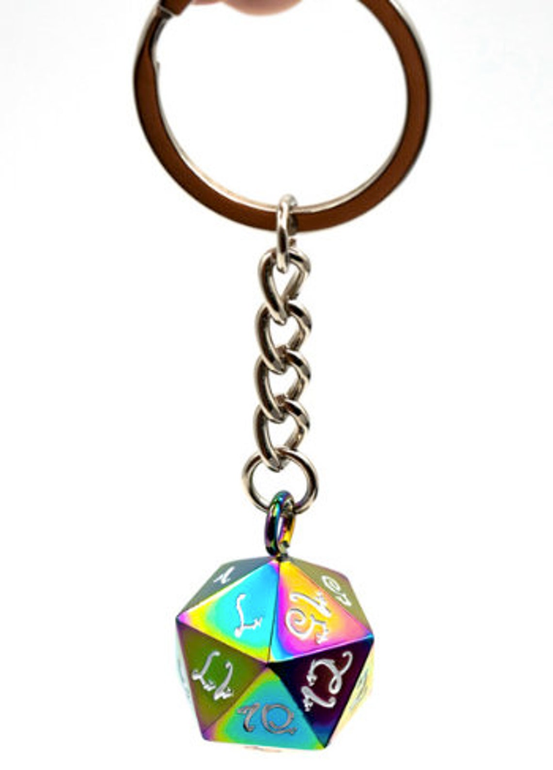 D20 D&D Metal Dice Keychain. Dungeons and Dragons Keychain. Etsy
