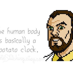 The human body is basically a potato clock. - Krieger - Archer 4&quot;x6&quot; cross-stitch PATTERN - INSTANT DOWNLOAD .pdf