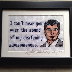 I can&#39;t hear you over the sound of my deafening awesomeness. - Archer 4&quot;x6&quot; cross-stitch PATTERN - INSTANT DOWNLOAD .pdf