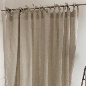 2 units of Natural Linen curtains 18L x 24L inches each plus ties. image 2