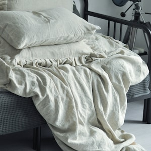NATURAL Linen duvet cover SIMPLE , handmade, luxury softened, linen duvet cover king, linen duvet cover queen. Extra fast shipping.