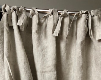 2 units of Natural Linen curtains (18L x 24L inches each plus ties).