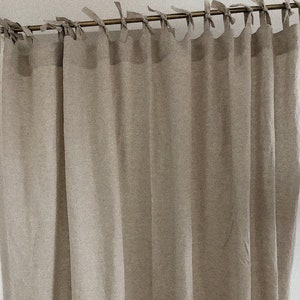 2 units of Natural Linen curtains 18L x 24L inches each plus ties. image 6