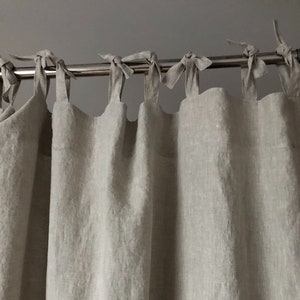 2 units of Natural Linen curtains 18L x 24L inches each plus ties. image 3