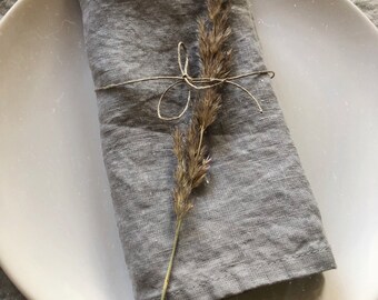100% Grey linen napkins, serviette de table, linen tablecloth, personalized napkins, wedding napkins, decoupage napkins, round tablecloth