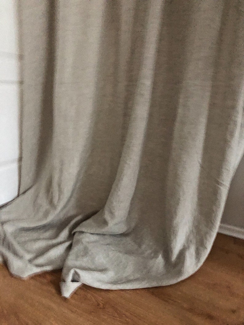 2 units of Natural Linen curtains 18L x 24L inches each plus ties. image 8