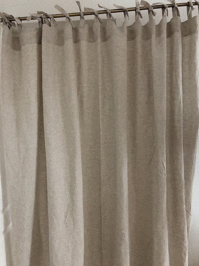 2 units of Natural Linen curtains 18L x 24L inches each plus ties. image 6