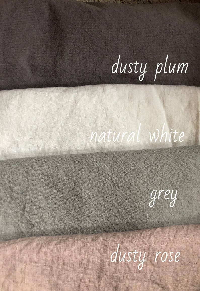 Fitted natural linen bed sheet. Dusty pink. Choose more colors. Stonewashed linen sheet. Luxury softened linen. Extra fast shipping. image 3