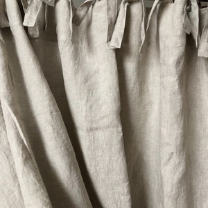 2 units of Natural Linen curtains 18L x 24L inches each plus ties. image 5