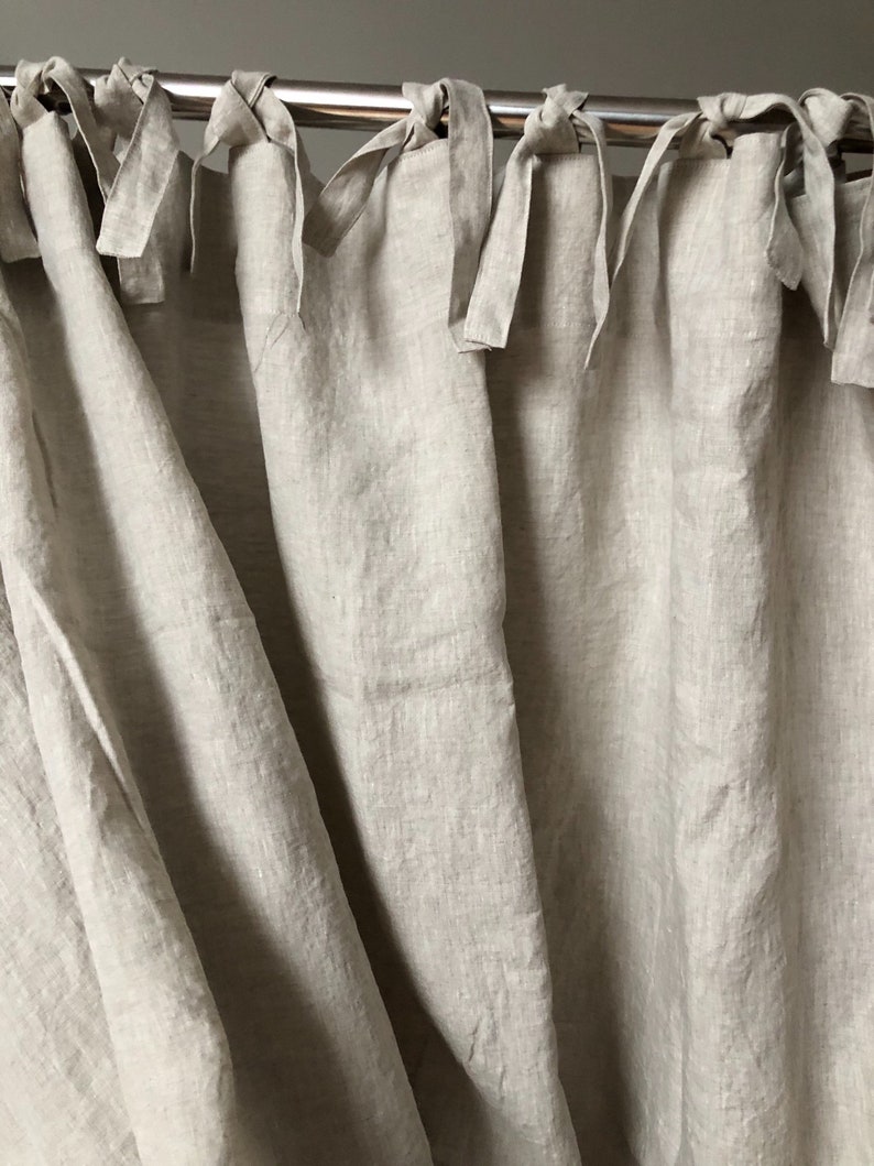 2 units of Natural Linen curtains 18L x 24L inches each plus ties. image 5