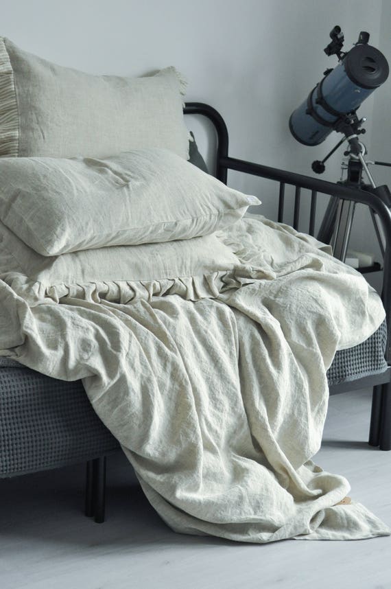 Natural Linen Duvet Cover Simple Handmade Luxury Softened Etsy