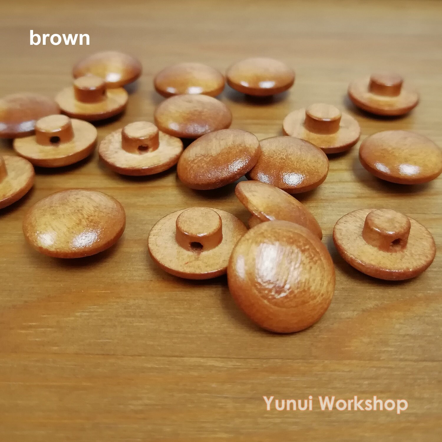 10pcs Dia 14mm Mushroom Wood Button 6 color options Blue Etsy