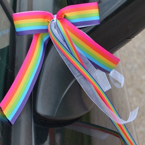 10 x antenna bow, pride, rainbow decorative bow, LGBT, wedding, car bow