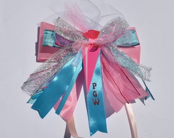 Siblings - School bag bow to match the big ones personalized with name, colors as desired