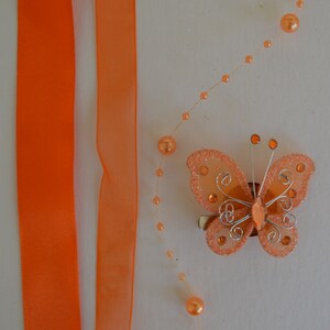 Chic bow for girls school cone, many colors to choose from, sugar cone bow, butterfly pin, brooch Orange