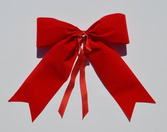 Small red weatherproof bow outdoor decoration, Christmas bow,