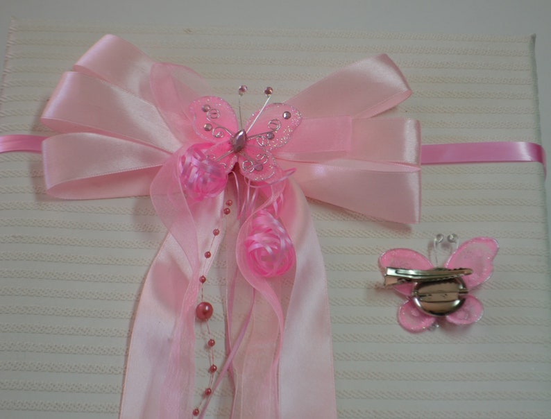 Chic bow for girls school cone, many colors to choose from, sugar cone bow, butterfly pin, brooch Pink