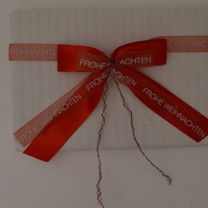 4x Merry Christmas, bow with text red gift bow for parcels, gift wrapping image 1