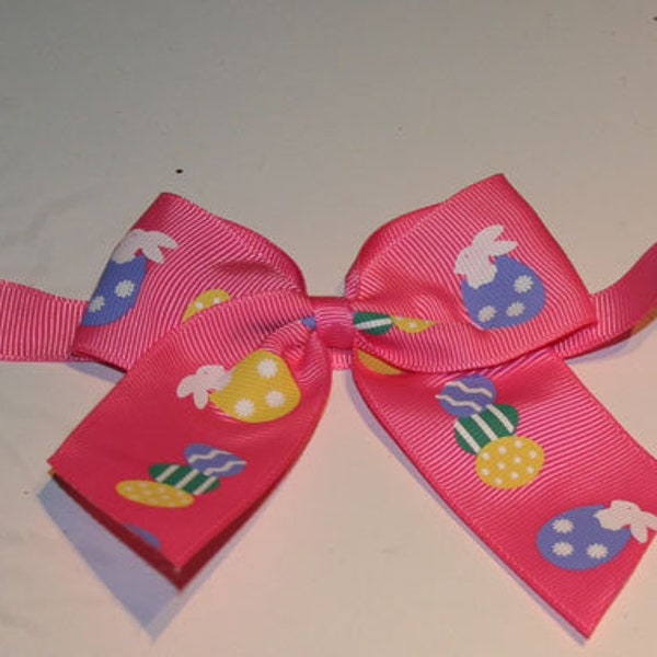 Easter bow, Easter decoration, Easter bunny gift bow in pink, ready-made bow