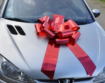 SALE -Riesen Auto Schleife % Mega car bow, Rosette, rot, Geburtstagsgeschenk