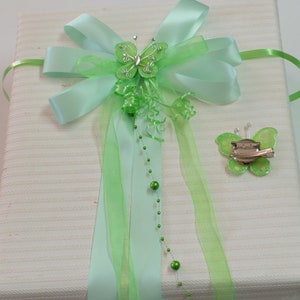 Chic bow for girls school cone, many colors to choose from, sugar cone bow, butterfly pin, brooch Green