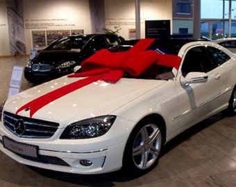 XXL - Mega car 1 meter car gift bow and 10 meter extra ribbon, giant bow, car bow