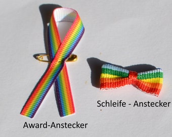 10 x badges, award bow, mini bow, pride, LGBT, rainbow wedding and events