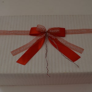 4x Merry Christmas, bow with text red gift bow for parcels, gift wrapping image 4