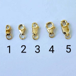 Solid 14k Gold Lobster Locks / Real Gold Clasp for Jewelry , Necklace Bracelet Anklet Locks / Lobster Claw Clasp