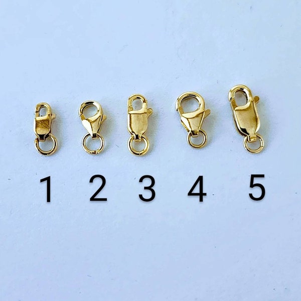 Solid 14k Gold Lobster Locks / Real Gold Clasp for Jewelry , Necklace Bracelet Anklet Locks / Lobster Claw Clasp