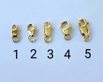 Solid 14k Gold Lobster Locks / Real Gold Clasp for Jewelry , Necklace Bracelet Anklet Locks / Lobster Claw Clasp