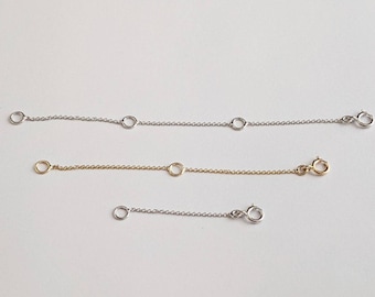 Chain Extender for Necklace or Bracelet 14k Gold / Solid Gold / Cable Chain / Removable / Attach Your Own / 1 - 2 -3 Inches