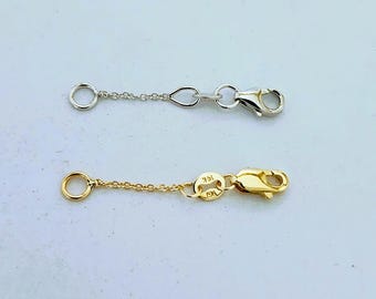 14k Solid Gold Adjustable 1.1mm. Sturdy Chain Extender with Lobster Claw Clasp
