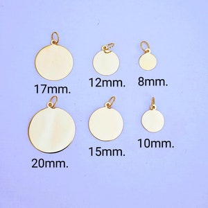Personalized Small 12 mm Photo Round Circle Disc Necklace Personalized Small 12 mm Photo Round Circle Disc Necklace